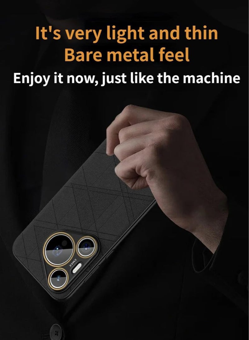 General Huawei Pura 70 Pro Case Luxurious Leather Textile Pattern PC Back Cover For Huawei Pura 70 Pro Plus 5G Shockproof Bumper  - Image 3