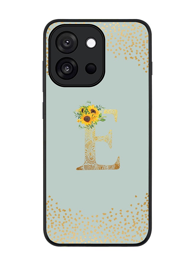 Stylizedd For OnePlus 13s / 13T Case,Slim fit Camera Protection, Shockproof Thin Phone cover  - Custom Floral Monogram - E  (Light Grey )