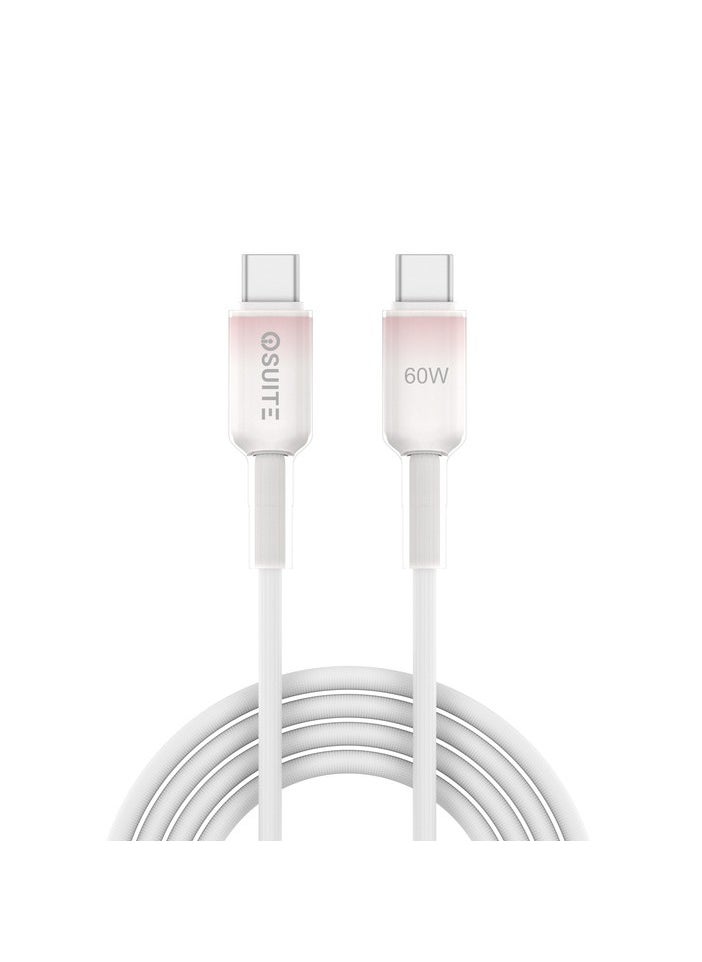 iOsuite iOsuite PVC housing (USB-C) TO (USB-C) Gradient Clear Cable - 60W - 1.2M - Pink - DC23A  - Image 2