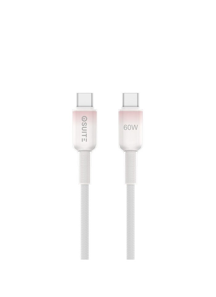 iOsuite iOsuite PVC housing (USB-C) TO (USB-C) Gradient Clear Cable - 60W - 1.2M - Pink - DC23A  - Image 1