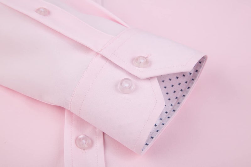 Alex Vando Mens Dress Shirt Wrinkle Free Regular Fit 4-Way Stretch Button Down Shirts,Pink,XL - Image 5