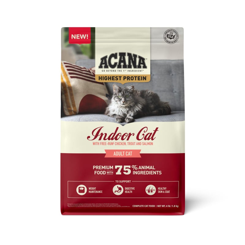 ACANA Highest Protein Dry Cat Food Indoor Cat Food Recipe 4lb Bag - Image 1