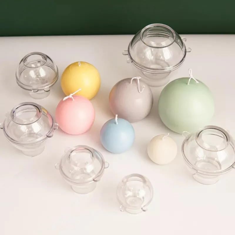 FirstTry FirstTry Round Shape Candle Mould I 3D Ball Orb Sphere Acrylic Epoxy Casting Mold I for DIY Handmade Pendant Necklace Jewelry Chocolate Keychain Plaster Soap Bath Bomb Resin Wax Art Crafts (7.5 CM) - Image 5