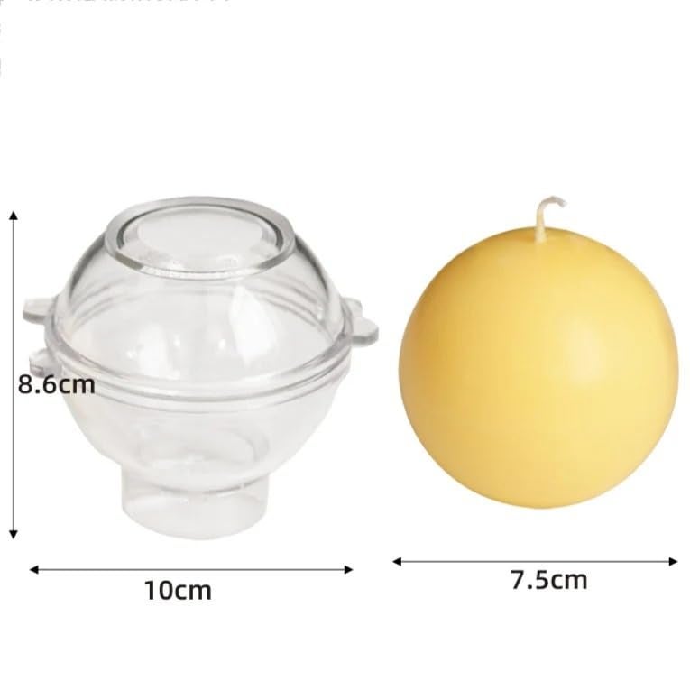 FirstTry FirstTry Round Shape Candle Mould I 3D Ball Orb Sphere Acrylic Epoxy Casting Mold I for DIY Handmade Pendant Necklace Jewelry Chocolate Keychain Plaster Soap Bath Bomb Resin Wax Art Crafts (7.5 CM) - Image 2