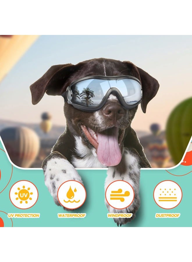 PETLESO Dog Goggles Sunglasses for Large Breeds - 2PCS Black & Clear UV Protection Set, Windproof Eye Wear for Medium to Large Dogs, Ideal for Riding/Driving/Hiking - Image 4