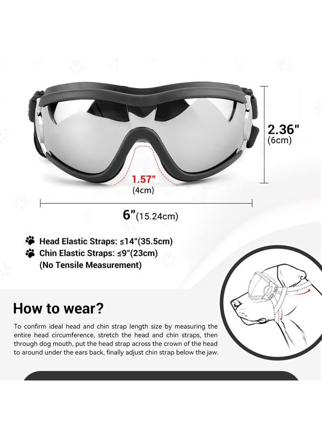 PETLESO Dog Goggles Sunglasses for Large Breeds - 2PCS Black & Clear UV Protection Set, Windproof Eye Wear for Medium to Large Dogs, Ideal for Riding/Driving/Hiking - Image 3