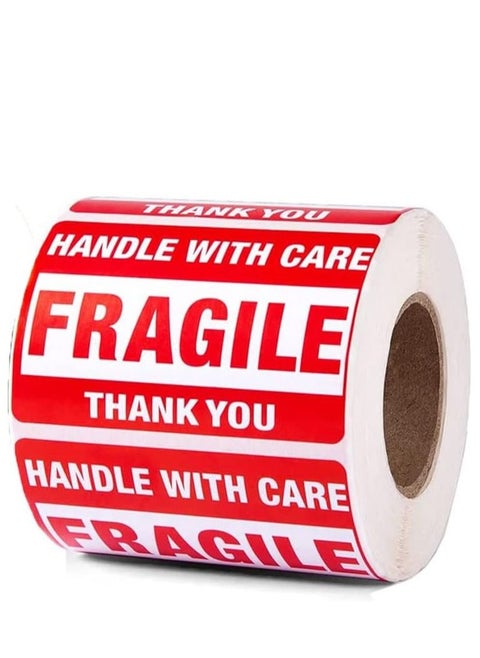 Goodern 1 Roll 500Pcs Fragile Stickers Self Adhesive Labels Stickers Handle with Care Stickers for Packing Shipping Moving Warning Stickers Thank You Fragile Labels Permanent Adhesive Shipping Labels