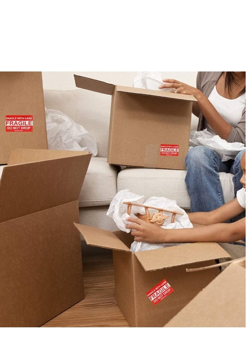 Goodern - Goodern 1 Roll 500Pcs Fragile Stickers Self Adhesive Labels Stickers Handle with Care Stickers for Packing Shipping Moving Warning Stickers Thank You Fragile Labels Permanent Adhesive Shipping Labels - Image 1