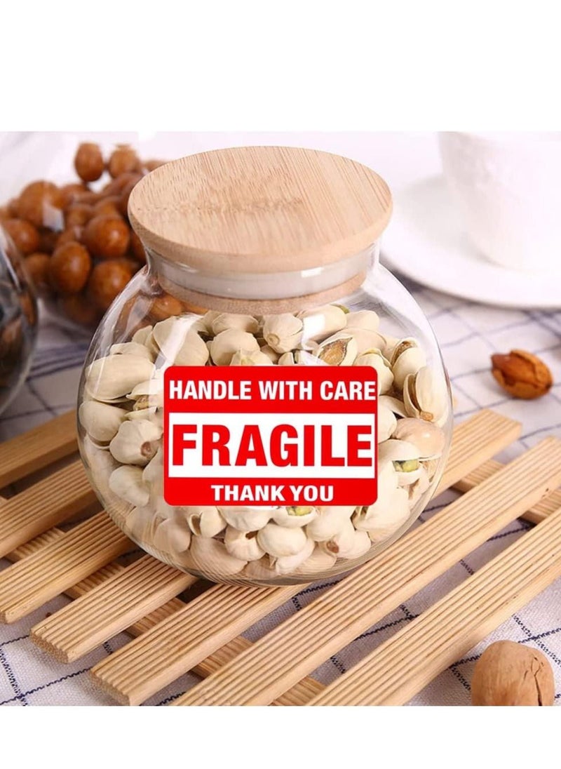 Goodern - Goodern 1 Roll 500Pcs Fragile Stickers Self Adhesive Labels Stickers Handle with Care Stickers for Packing Shipping Moving Warning Stickers Thank You Fragile Labels Permanent Adhesive Shipping Labels - Image 1