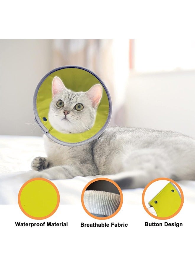 اتش واي طوق استعادة القط ، طوق ناعم ومريح للقطط - مخروط عنق قابل للتعديل للقطط والقطط بعد الجراحة - طوق مخروطي للقطط مسامي وخفيف الوزن (أصفر أخضر ، صغير) - Image 4