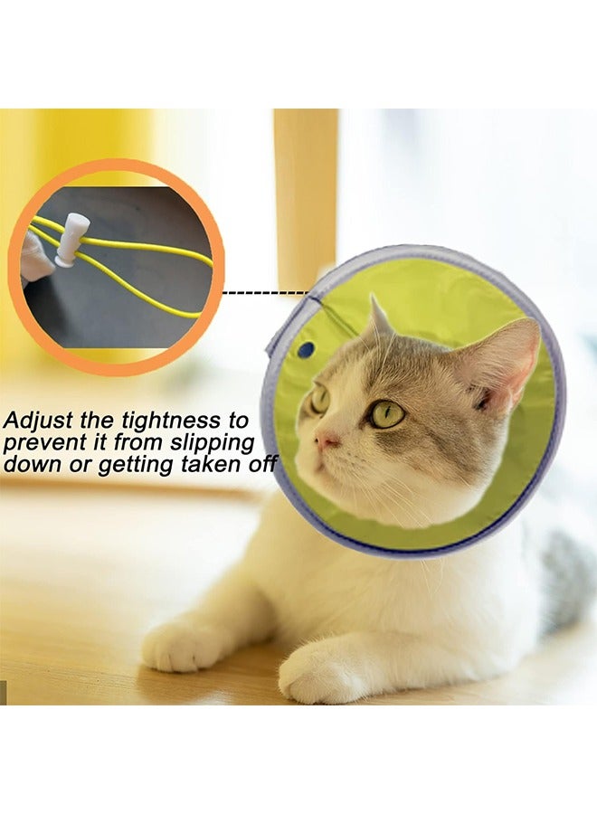 اتش واي طوق استعادة القط ، طوق ناعم ومريح للقطط - مخروط عنق قابل للتعديل للقطط والقطط بعد الجراحة - طوق مخروطي للقطط مسامي وخفيف الوزن (أصفر أخضر ، صغير) - Image 5