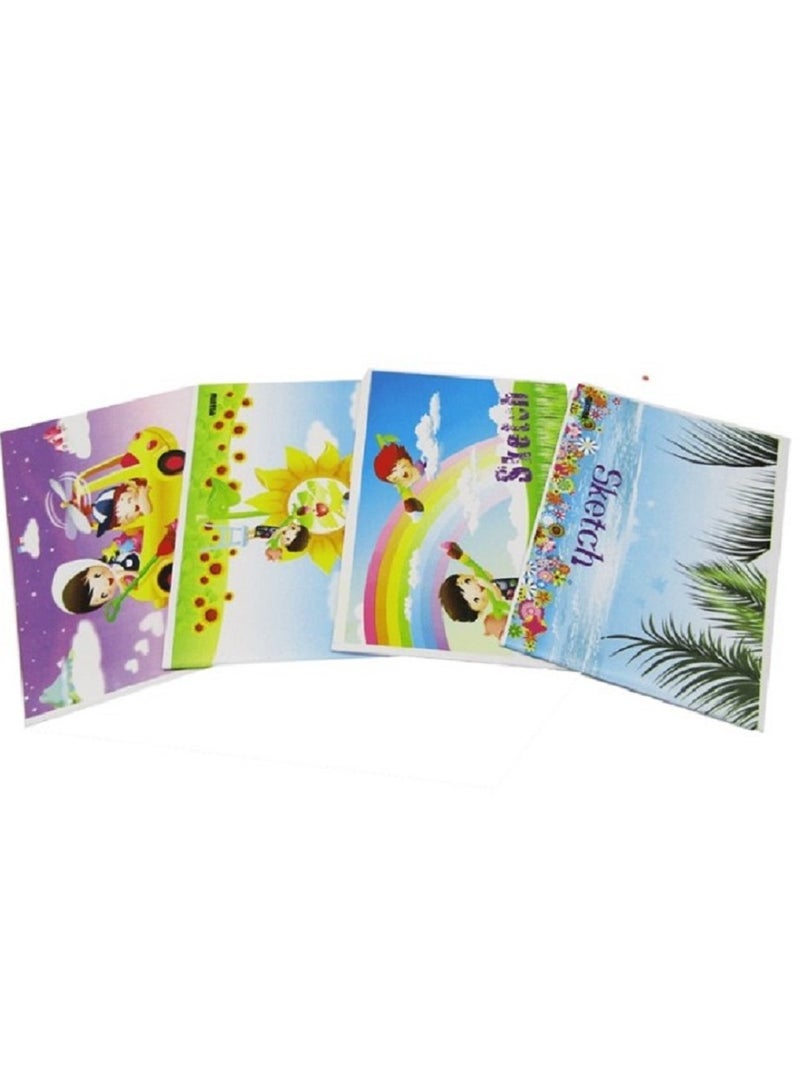 منترا 3 كشكول رسم صغير من منترا مدبس مقاس 17*24 سم، 16 ورقة 80 جرام ،( غلاف متعدد ومختلف المطبوعات  والاشكال ) - Image 1