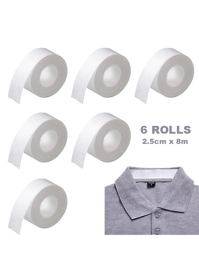 Ant 6 Rolls Disposable Collar Protectors, Hat Shirt Collar Sweat Protectors, Collar Protector Sweat Pads, Self-Adhesive Shirt Collar Protector for Shirt Collar Hat Brims - Image 1