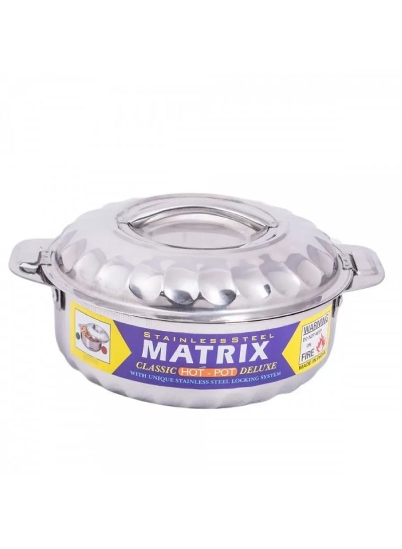ماتريكس طقم قدر لحفظ الحرارة من الستانلس ستيل مكون من 3 قطع فضي 1000-1500-2500 مل - Image 1
