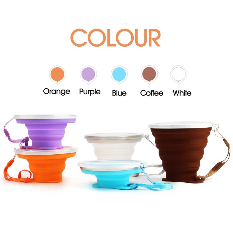 Me.Fan Silicone Collapsible Travel Cup - Silicone Folding Camping Cup With Lids - Expandable Drinking Cup Set - Portable  Graduated [9.22Oz] - Image 2