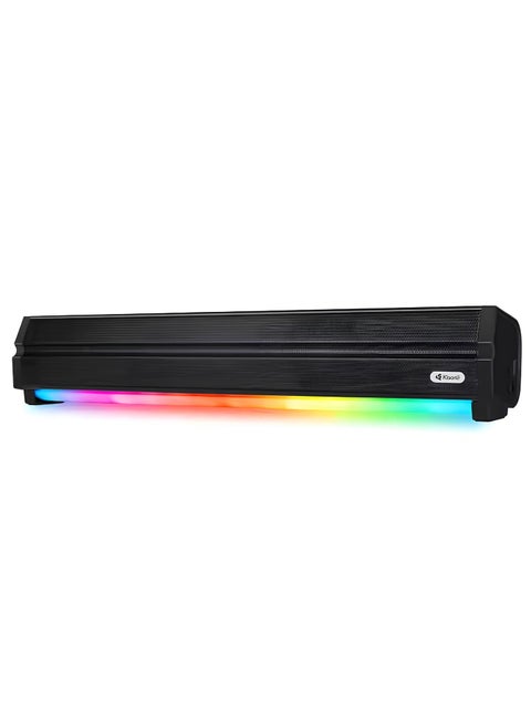Kisonli LED-802 RGB Speaker with Powerful 5W Sound, 5 Hours Playtime, TF & USB Playback, Type-C Charging-BLACK