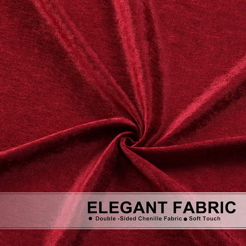 ELKCA ELKCA Burgundy Red Valance for Festival Holiday Thick Chenille Window Curtains Valance for Living Room Rod Pocket(W118 1 Panel)  - Image 4
