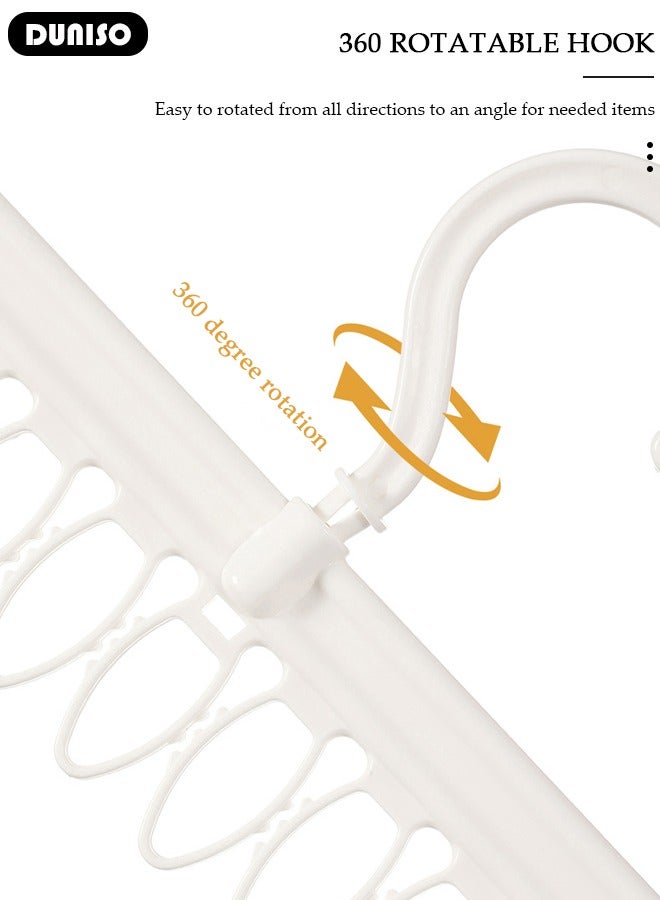 DUNISO 3 Layer Sock Drying Rack with 360° rotating hook, Portable Clothes Hanger Rack,Space-Saving Clothes Hanger, Laundry Drying Rack with 54 Clips for Socks, Bras, Underwear, Baby Clothes, Hats, Scarfs, Towels, Pants, and Gloves  - Image 2