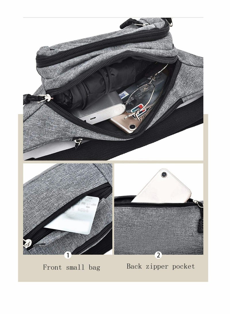 SOLARAE Sports Waist Bag Unisex PackWater Proof Pack and Wear-Resistant 4 Pockets Large Capacity Runner Gifts Travel PackOutdoor Sports Waist Bag - Image 3