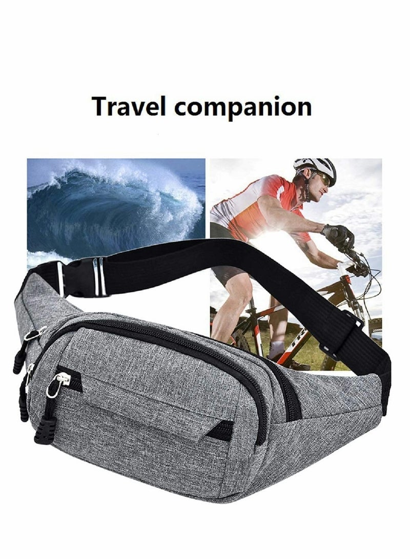 SOLARAE Sports Waist Bag Unisex PackWater Proof Pack and Wear-Resistant 4 Pockets Large Capacity Runner Gifts Travel PackOutdoor Sports Waist Bag - Image 5