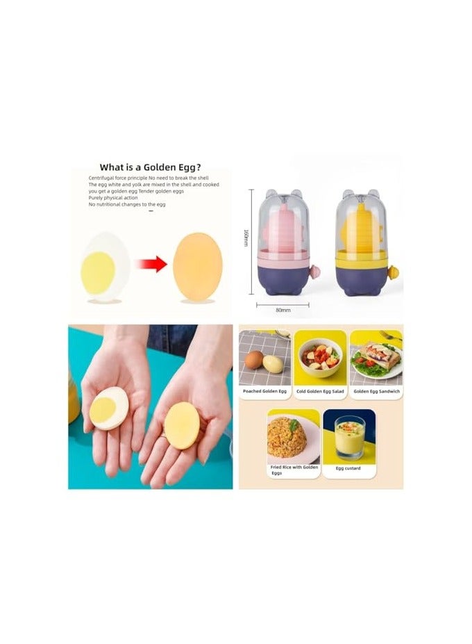 erorex Portable Scrambler, Golden Egg Maker Hand-Pull, Egg Scrambler Shaker, Kitchen Cooking Tools Whisk Spinner Gadgets, Suitable for Making Hard Boiled Eggs - Image 4