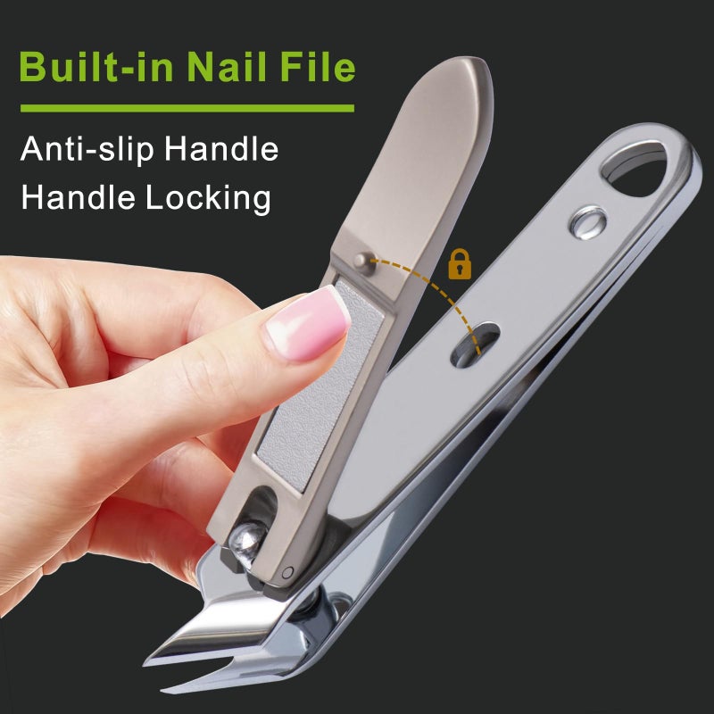 dignity Slanted Pointed Ingrown Nail Clippers,Slanted Edge Blades for Thick Fingernails and Toenails,Angled Toenail Clippers with Non Slip Handle,Cuticle Trimmer,Built in File,Stainless Steel,Extremely Sharp - Image 5