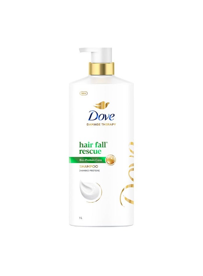 Dove Hair Fall Rescue Shampoo 1 L|| For Damaged Hair|| Hair Fall Control for Thicker Hair - Mild Daily Anti Hair Fall Shampoo for Men & Women - Image 1