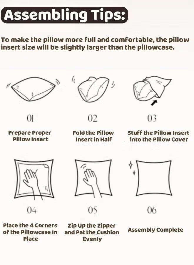 يوڠام طقم من 4 أغطية وسائد، أغطية وسائد ديكورية بمقاس 45 × 45 سم، أغطية وسائد من الكتان بنقشة أوراق بوهيمية، أغطية وسائد مزخرفة لحماية الوسائد مناسبة للسرير أو الأريكة أو الكنبة أو ديكور المنزل، الأغطية فقط بدون حشوات - Image 3
