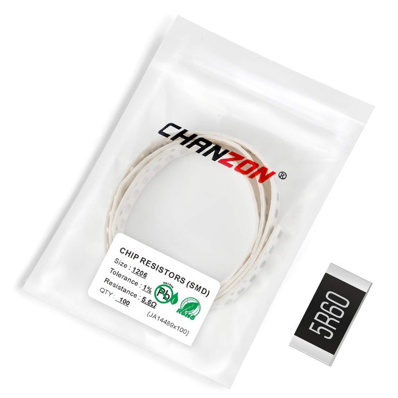 CHANZON 100pcs 1206 SMD Resistor 5.6 Ω ohm 5r6 1/4W 0.25W ±1% Tolerance Thick Film 5.6R SMT Chip Resistors Rohs Certificated - Image 1