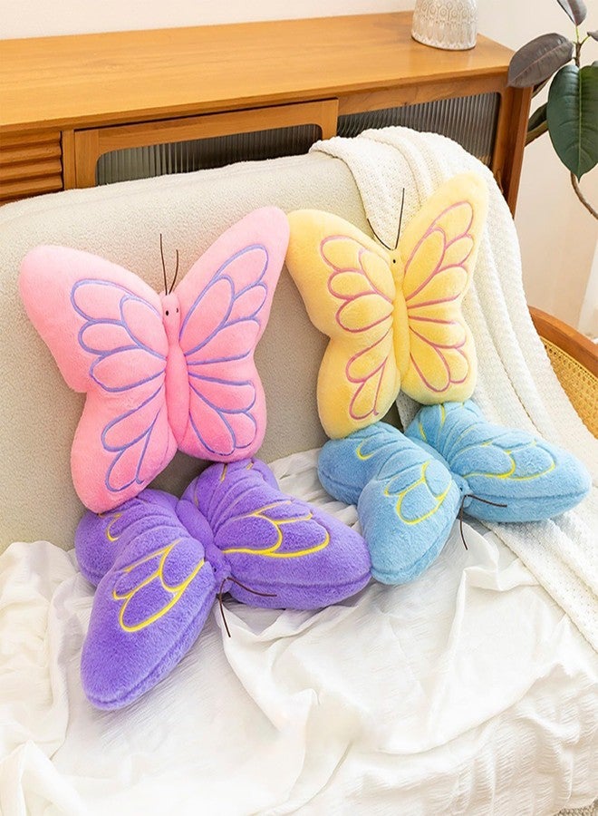 PEACH CAT Butterfly Pillow Decorative Butterfly Shaped Throw Pillows 16" x 12" Soft Plush Cushion Decor for Bedroom Living Room Couch Sofa Blue - Image 4