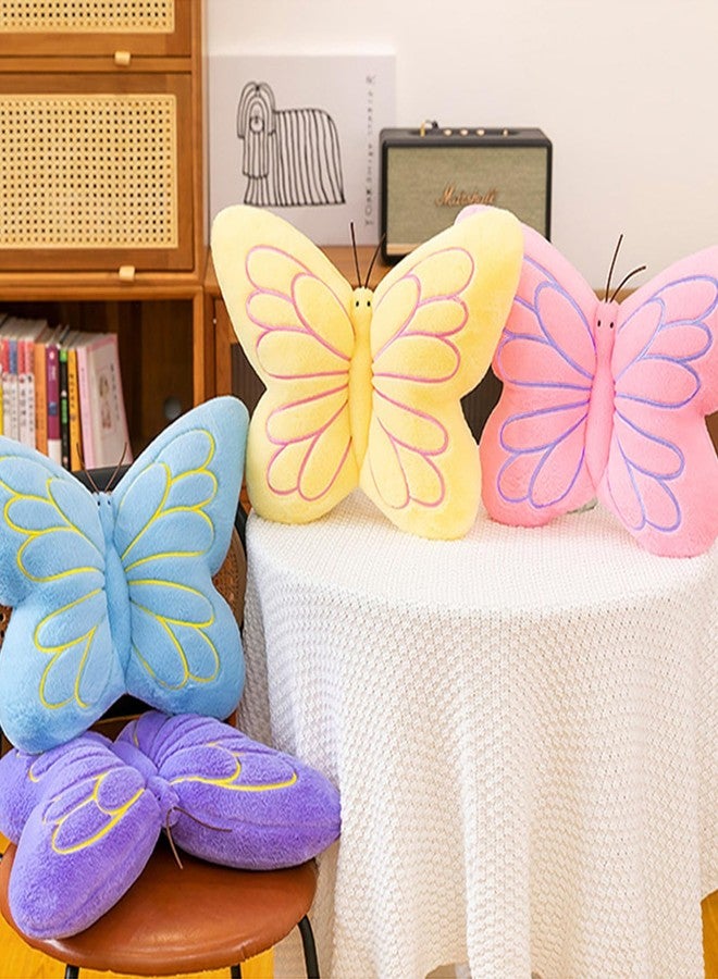 PEACH CAT Butterfly Pillow Decorative Butterfly Shaped Throw Pillows 16" x 12" Soft Plush Cushion Decor for Bedroom Living Room Couch Sofa Blue - Image 5
