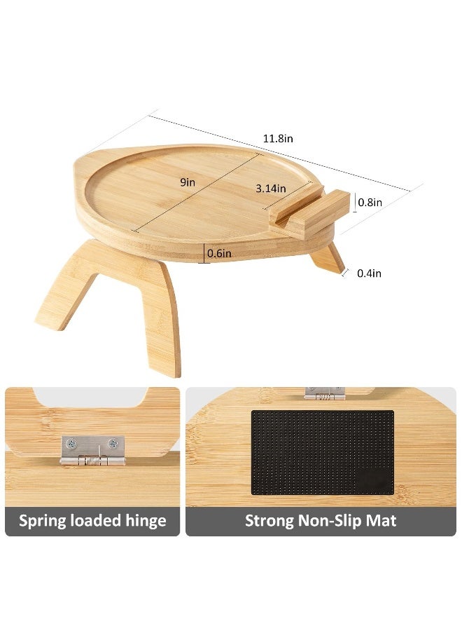 Generic Table Sofa Armrest Tray, Sofa Arm Tray with 360° Rotating Holder, Ideal Gift for Eating and Drink  - Image 2