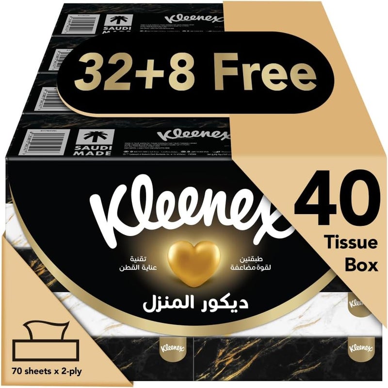 Kleenex Décor Facial Tissue - 40 Boxes of Soft 2-Ply Tissues - Image 1