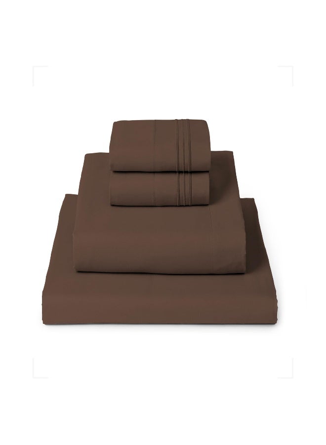 Mellanni King Sheets Set - 4 PC Iconic Collection Bedding - Hotel Luxury, Extra Soft, Cooling Bed Sheets - Wrinkle, Fade, Stain Resistant (King, Brown) - Image 1