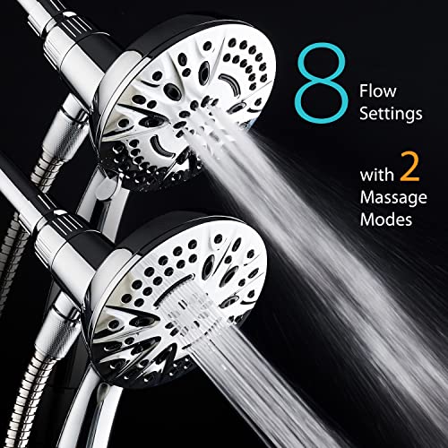 AquaDance New Magnetic Guidance Docking System - High-Pressure 8-setting Handheld Shower Head with Giant 5 inch Face, Magnetic Bracket, Extra-long 72 inch Stainless Steel Hose/All Chrome Finish - Image 4