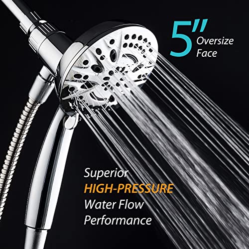 AquaDance New Magnetic Guidance Docking System - High-Pressure 8-setting Handheld Shower Head with Giant 5 inch Face, Magnetic Bracket, Extra-long 72 inch Stainless Steel Hose/All Chrome Finish - Image 5