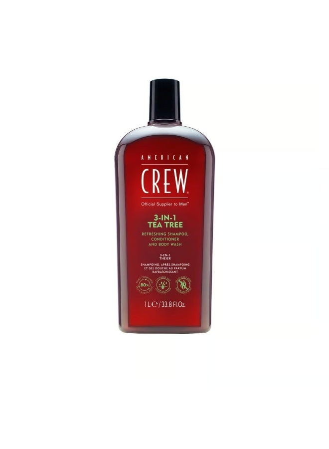American Crew 3-In-1 Tea Tree Shampoo, Conditioner and Body Wash - Image 3
