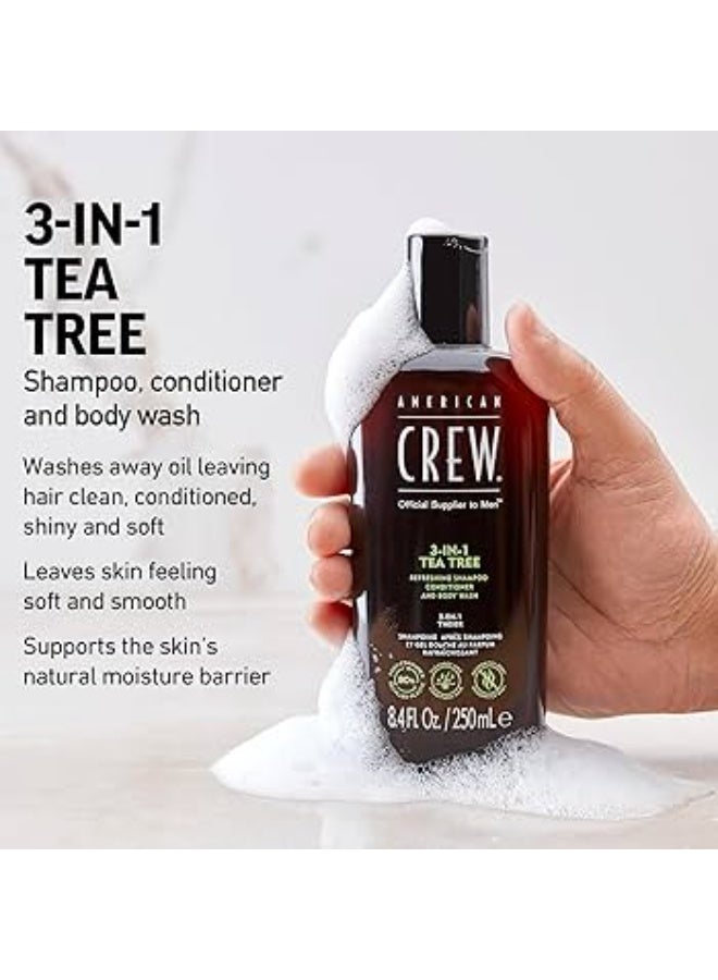 American Crew 3-In-1 Tea Tree Shampoo, Conditioner and Body Wash - Image 2