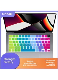 Applicable To MacBook Apple Full Model Protective Film 15 Gradient Colorful 13pro Apple Keyboard Film Air Dustproof M-Color:Keyboard Film Carton Packaging-Size:MacBook Air 15（A2941）