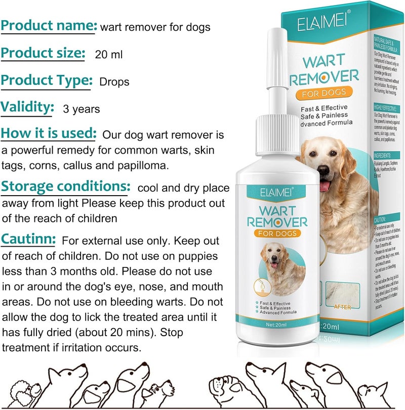 Tiuedu Dog Wart Remover, Warts Removal Treatment, No Harm, and Pain-Free Dog Skin Tag Remover - Image 3