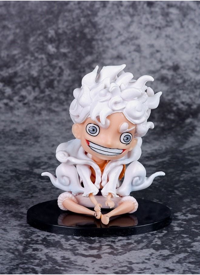 One Piece Anime One Piece Luffy Action Figure, Fifth Gear Nika Luffy Figure Toy with Base, One Piece Figure Car Decoration, Super Collectible Anime Action Figure Toy 8.5*9 CM  - Image 3