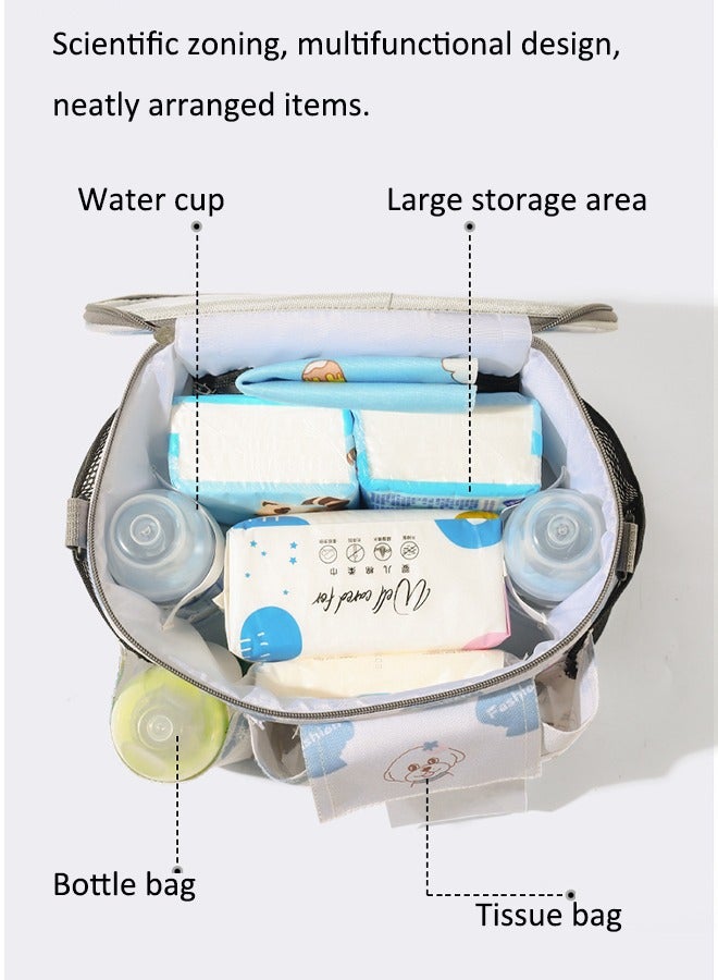 Aissiora Waterproof Wear-Resistant Stroller Baby Bag Multi-Functional Storage Organizer for Outdoor Mother and Baby Everyday Use - Image 3