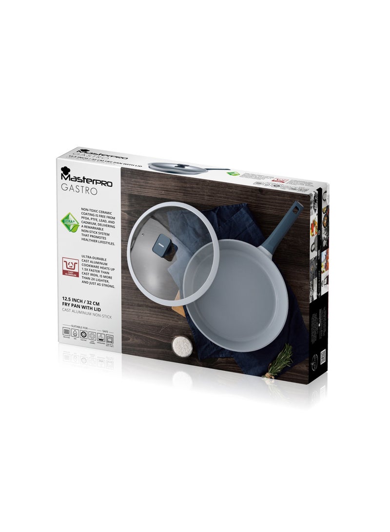 MasterPro Gastro Cast Aluminum Non-Stick Induction Bottom Frypan With Lid 32cm - Image 4
