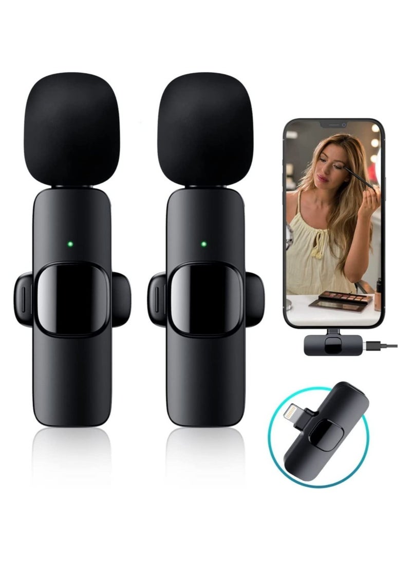 ELTRAZONE 2 PCS Professional Wireless Lavalier Microphone for iPhone iPad only, Cordless Bluetooth Lapel Microphone for YouTube/Facebook Live Stream, TikTok Vlog - Image 1
