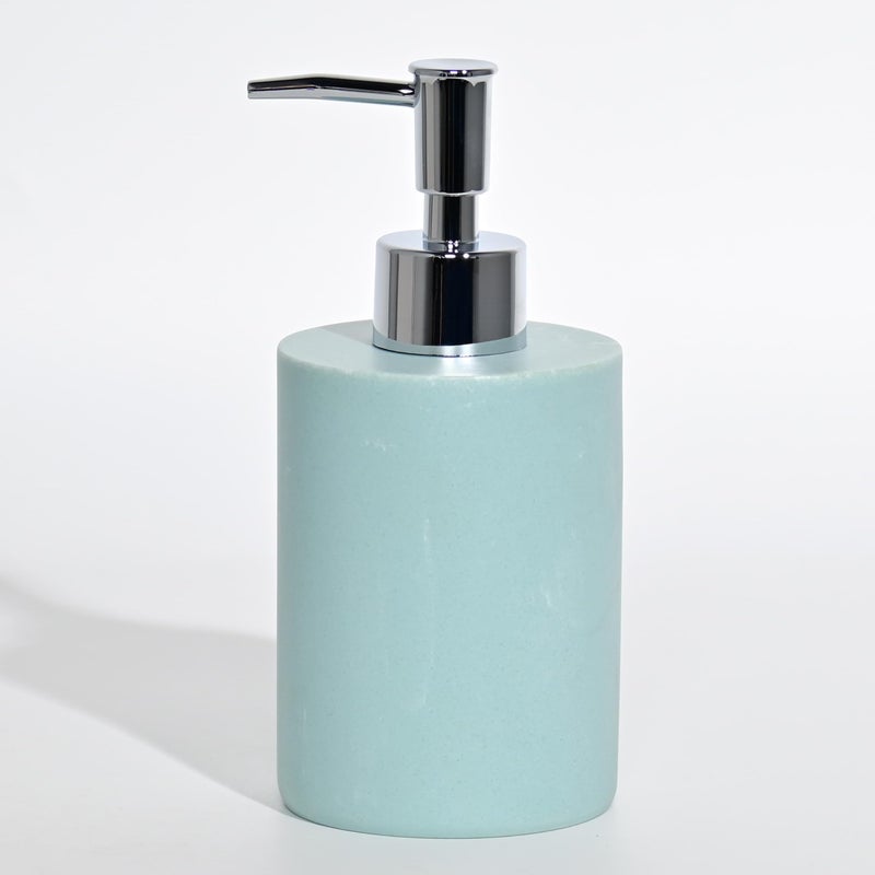 PLIO Luxury Polyresin Liquid Soap Dispenser | Multipurpose Handwash Dispenser for Bathroom & Kitchen | Modern Bathroom Accessory(SEA Green/White)