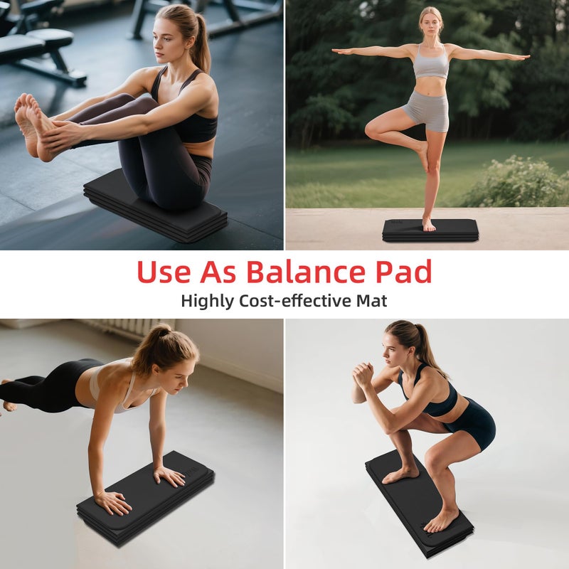 WEILA 1/2 Inch Extra Thick Yoga Mat Pilates Equipment, 69"x24" Odorless Workout Mats for Home Gym, Non-slip Exercise Mats for Women Men Home Workout, Foldable Yoga Mats for Travel Camping Sleeping(Charcoal) - Image 5
