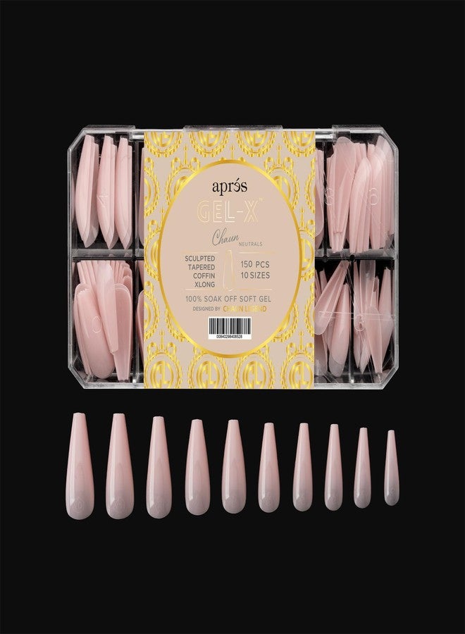 APRÉS x Chaun Legend Neutrals "CHAUN" Gel-X Box Of Nail Tips, Exclusive Tapered, 10 Sizes 0-9, Soft Gel Tip Box (150pcs) (Sculpted Tapered Coffin Extra Long, 150) - Image 2