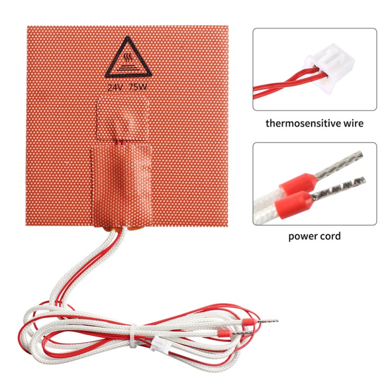 3D Printer Accessory Silicone Heater Pad 24V 60W Heating Mat 100x100mm Heated Bed with Thermistor Compatible with Voro V0 3D Printer - Image 5