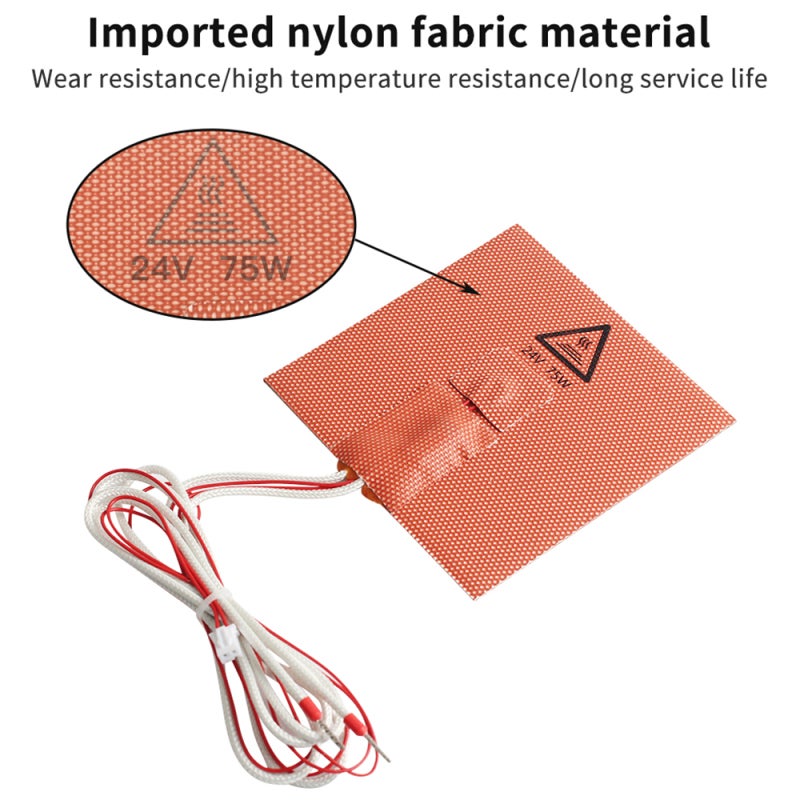 3D Printer Accessory Silicone Heater Pad 24V 60W Heating Mat 100x100mm Heated Bed with Thermistor Compatible with Voro V0 3D Printer - Image 2