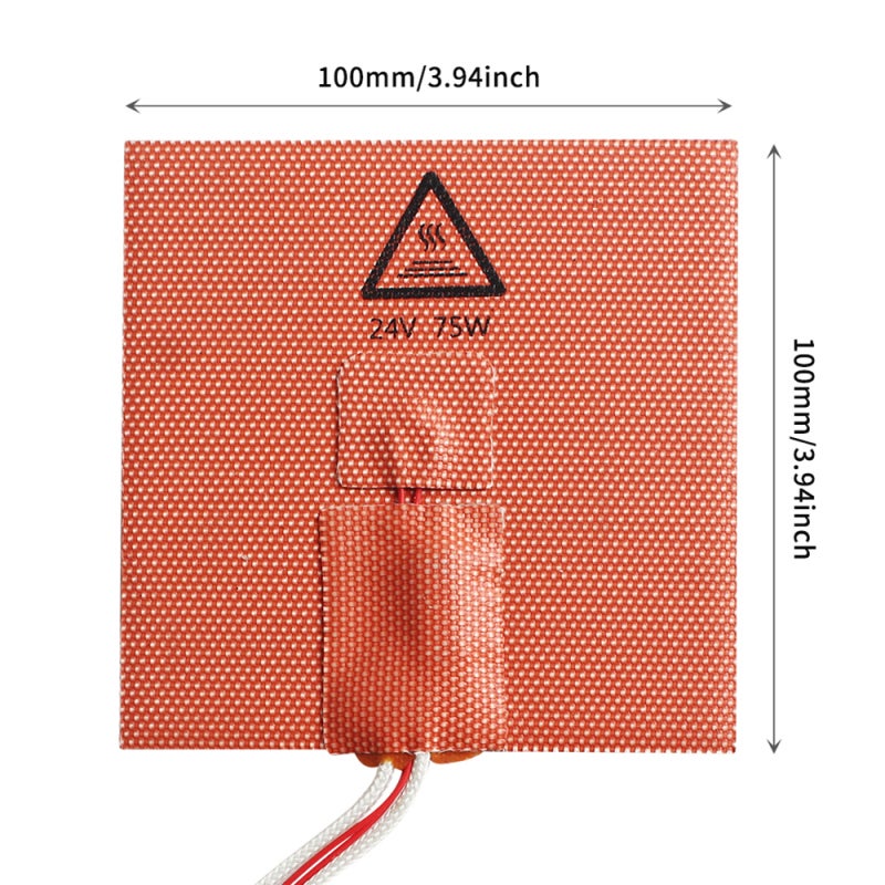 3D Printer Accessory Silicone Heater Pad 24V 60W Heating Mat 100x100mm Heated Bed with Thermistor Compatible with Voro V0 3D Printer - Image 3